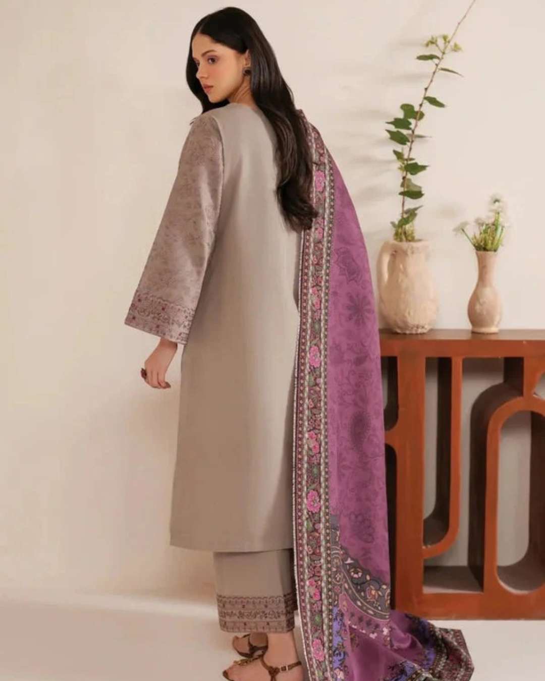 Garnet Embroidered stiched (3 piece) ZL1001