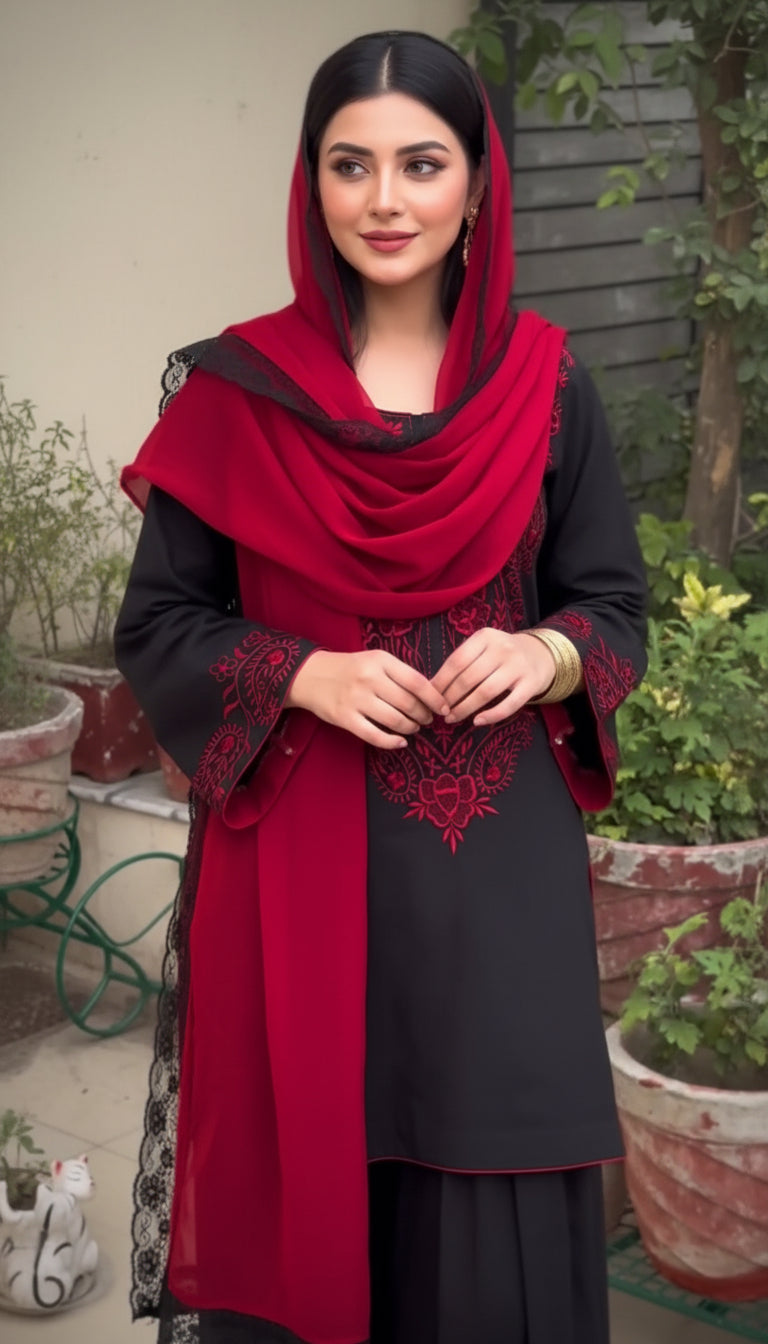 Johra - 2pc Embroidered Suit -Premium Winter Fabric