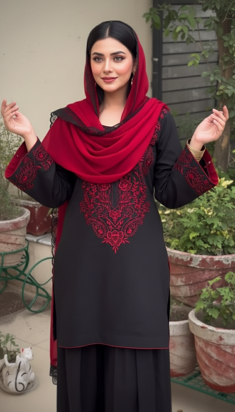 Johra - 2pc Embroidered Suit -Premium Winter Fabric