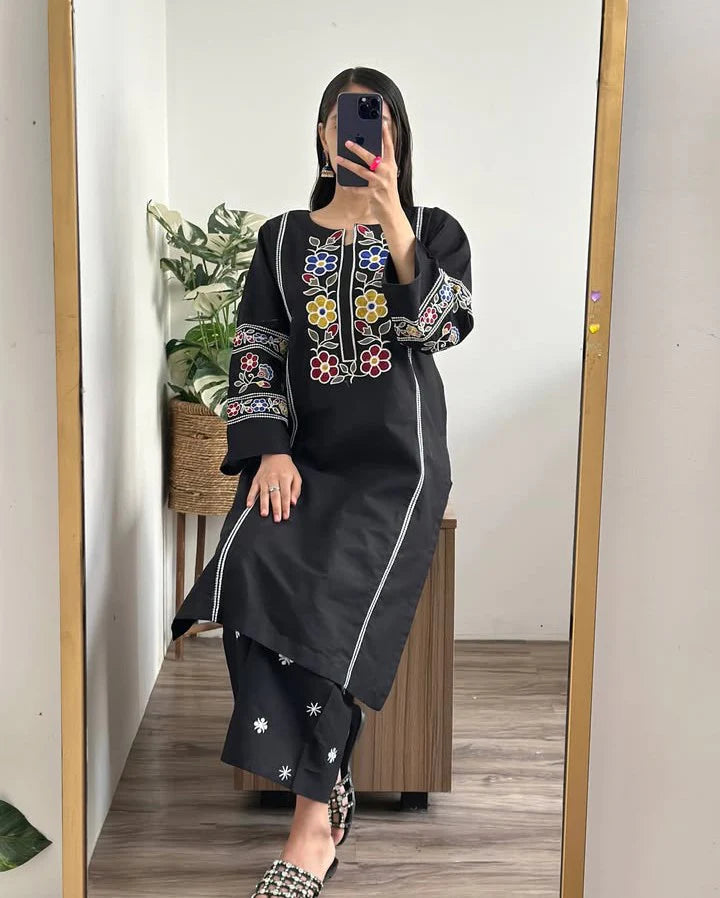 Black Desire -Lawn 2pc Embroidered Suit
