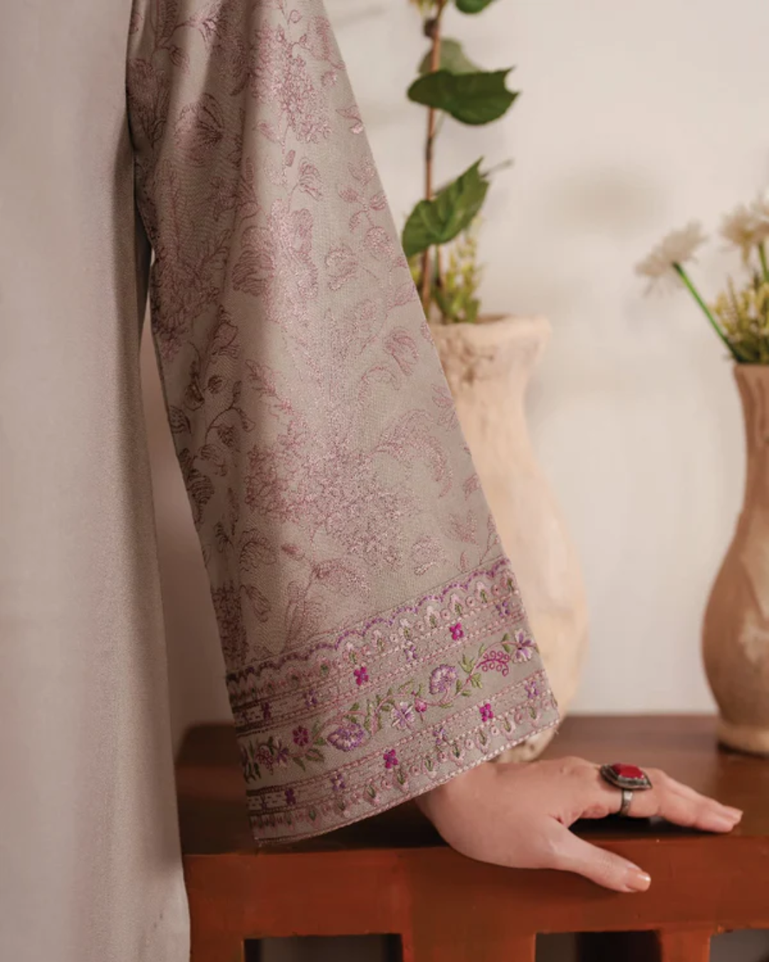 Garnet Embroidered stiched (3 piece) ZL1001