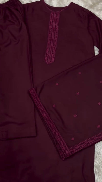 Hani - 3 piece Suit & Embroidered Shawl