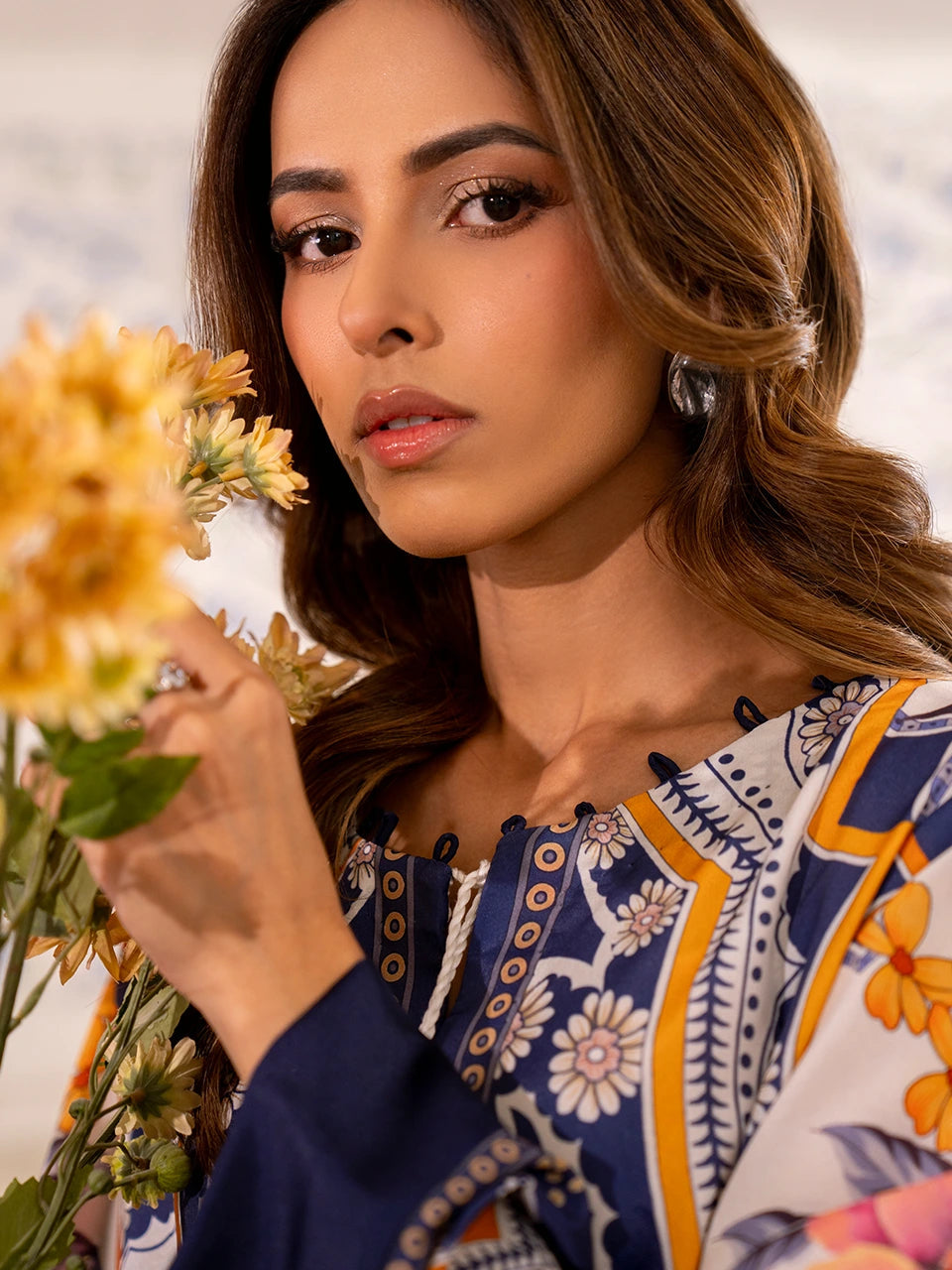 Kashish - Stitched 2Pc Kaftan style printed Suit - Premium Swiss Lawn