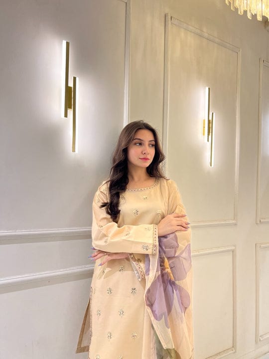 Arshia Embroidred 3Pc - Premium Fabric